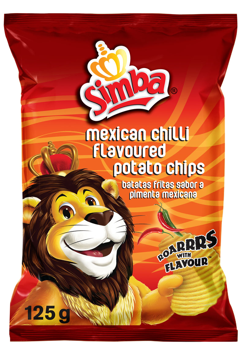 Simba Large Potato Chips Mexican Chilli 125g **Exp 15/03**
