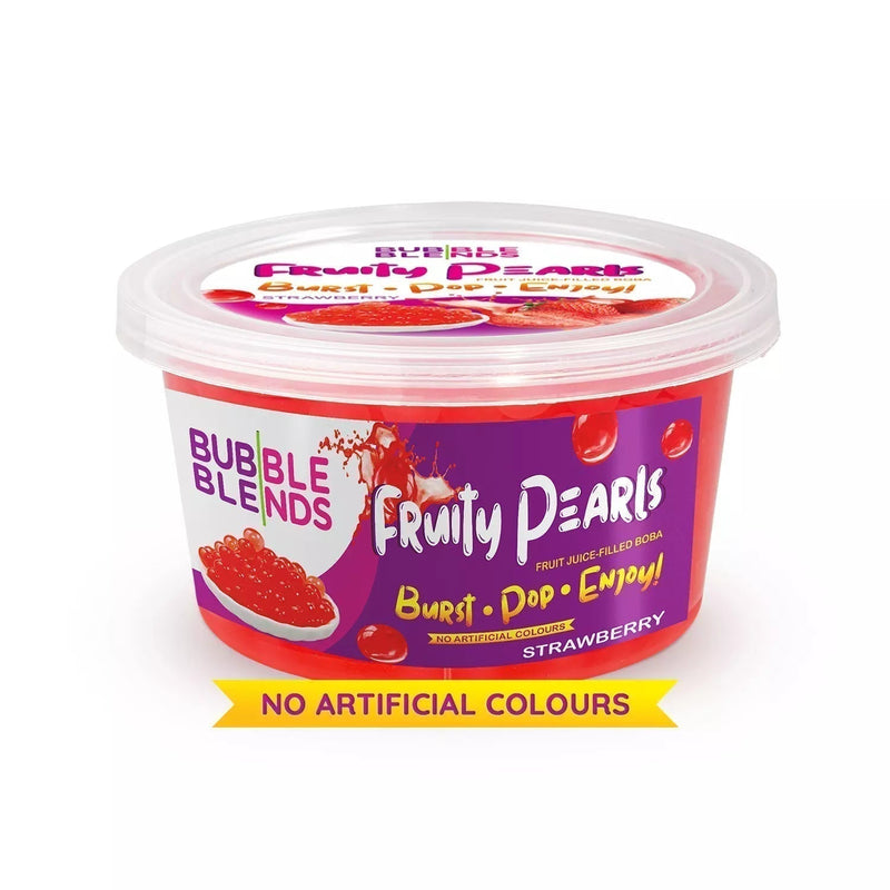 Bubble Blends - Strawberry  Popping Boba Fruit Juice Filled Pearls 450g x 12 Tubs