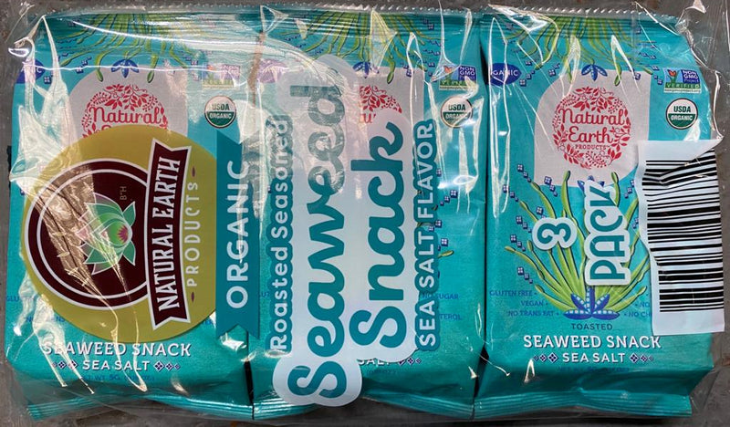 Natural Earth Products Organic Seaweed Snack Sea Salt (3 pack) 5g