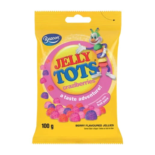 Beacon Pack of 40 x 100g Jelly Tots Craziberries