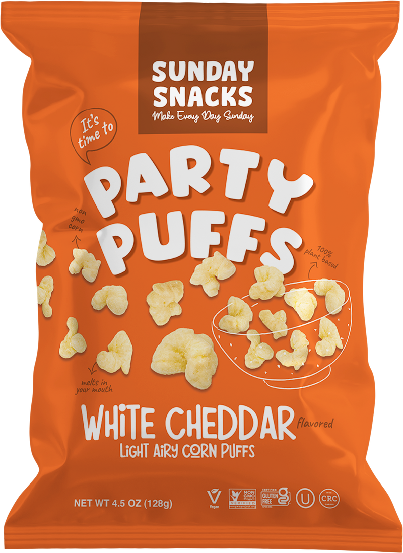 Sunday Snacks Party Puffs White Cheddar 128g (4.5oz) **Exp 29/05**