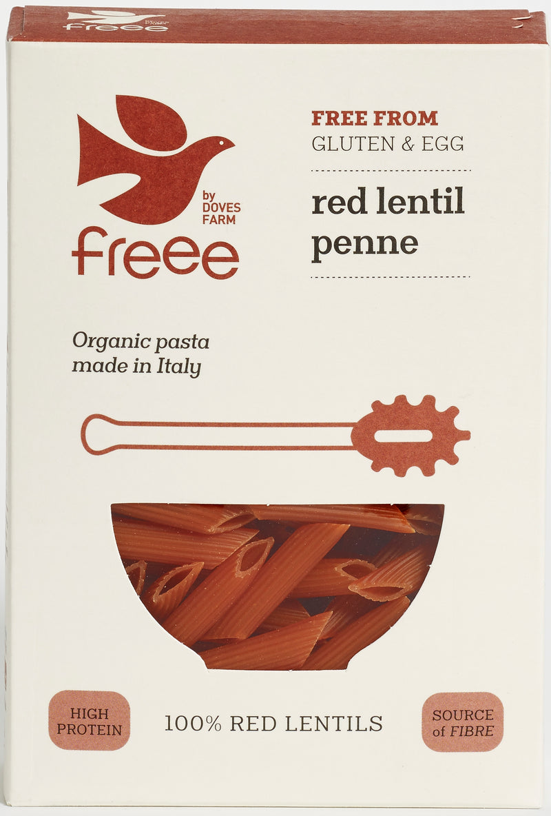 Doves Pack of 6 x 250g Red Lentil Penne