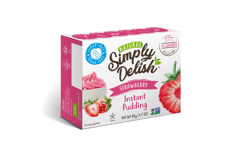 Simply Delish, Natural Sugar Free Pudding, Strawberry Flavour 44g