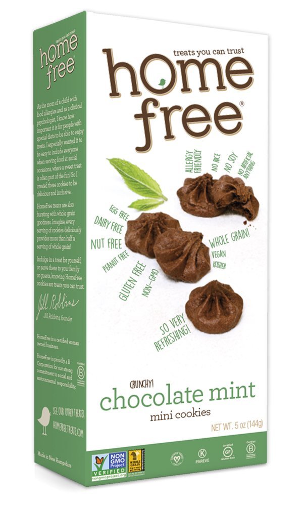 HomeFree Gluten Free Chocolate Mint Mini Cookie Box 144g