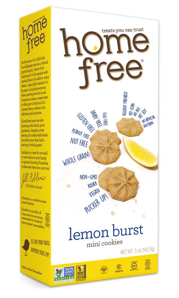 HomeFree Gluten Free Lemon Burst Mini Cookie Box 144g