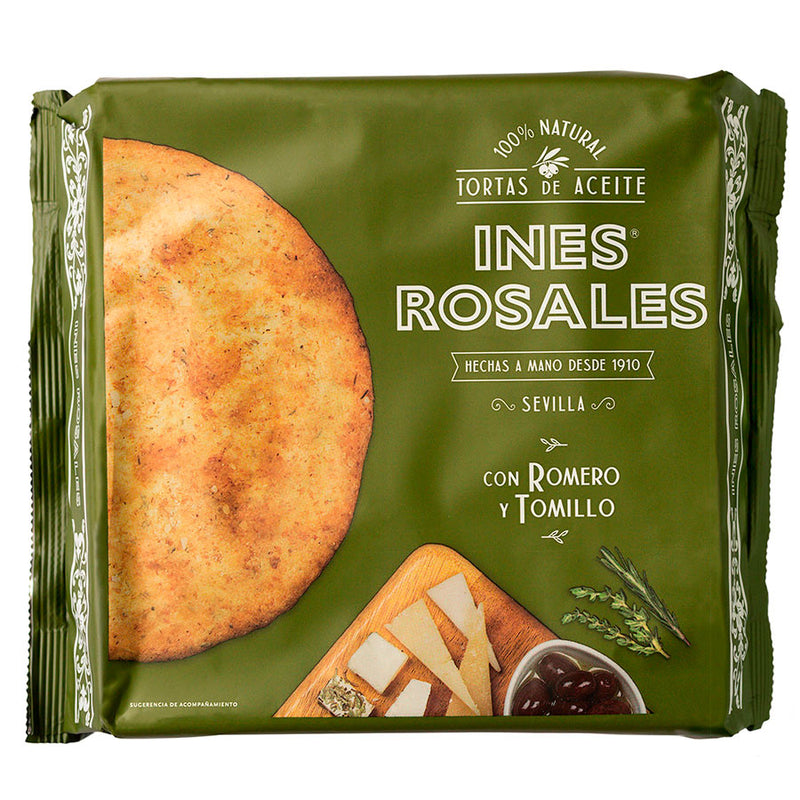 Ines Rosales Pack of 14 x 120g Rosemary And Thyme Olive Oil Torta