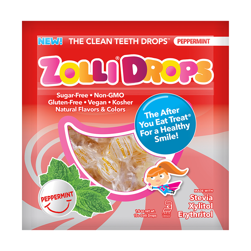 Zolli Drops by ZolliPops | Sugar Free Peppermint 45g (1.6oz) | Gluten-Free