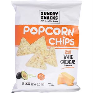 Sunday Snacks Popcorn Chips Vegan White Cheddar SMALL 28g (1oz) **Exp 18/06**