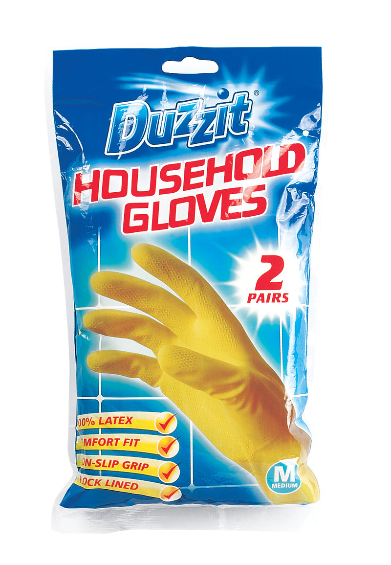 Duzzit Household Gloves 2Pk Medium