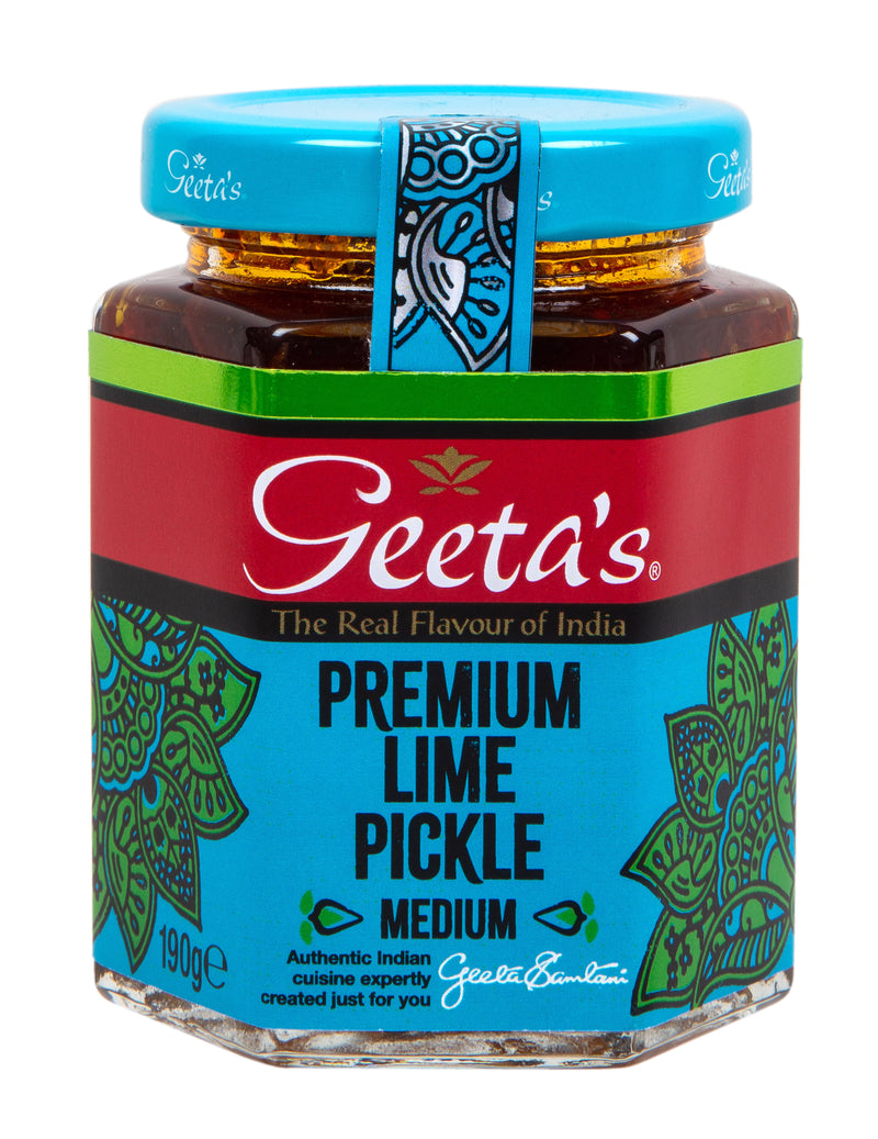 Geetas Pack of 6 x 190g Premium Lime Pickle