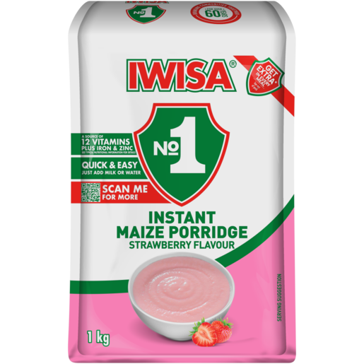 Iwisa Instant Maize Porridge Strawberry 1kg **Expired 23/04/2025**