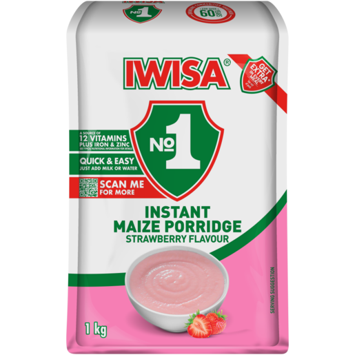 Iwisa Instant Maize Porridge Strawberry 1kg