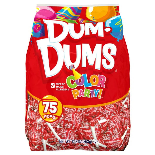 Dum Dums Pops Party Bag Strawberry Singles 75 x 5g