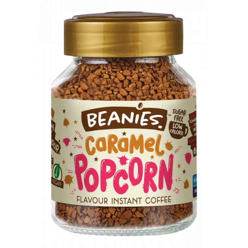 Beanies Caramel Popcorn Flavoured Instant Coffee 50g