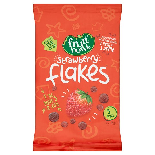 Fruit Bowl Pack of 6 x 5 x 18g MULTIPACK Fruit Flakes Strawberry