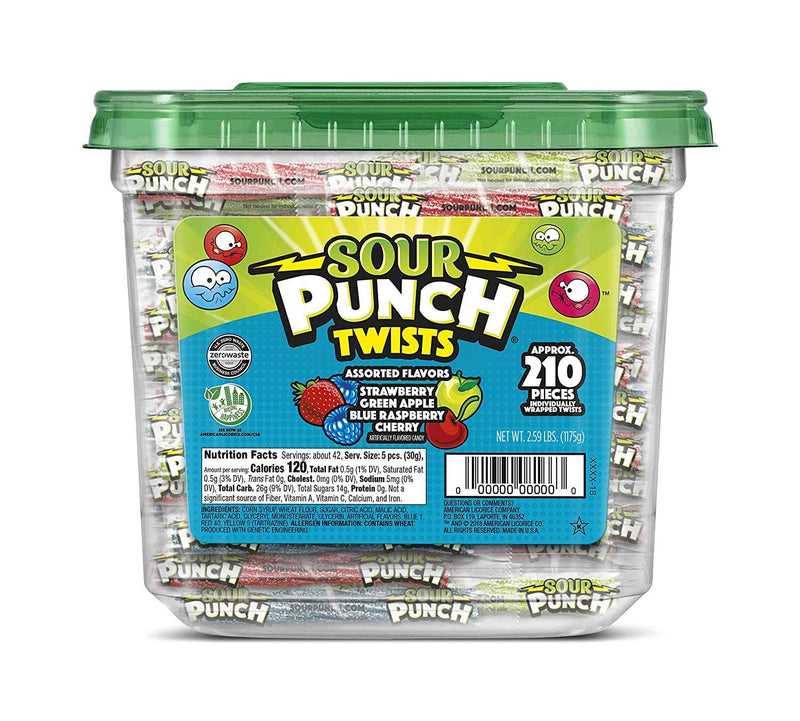 Sour Punch Twist Tub - 210 Pieces