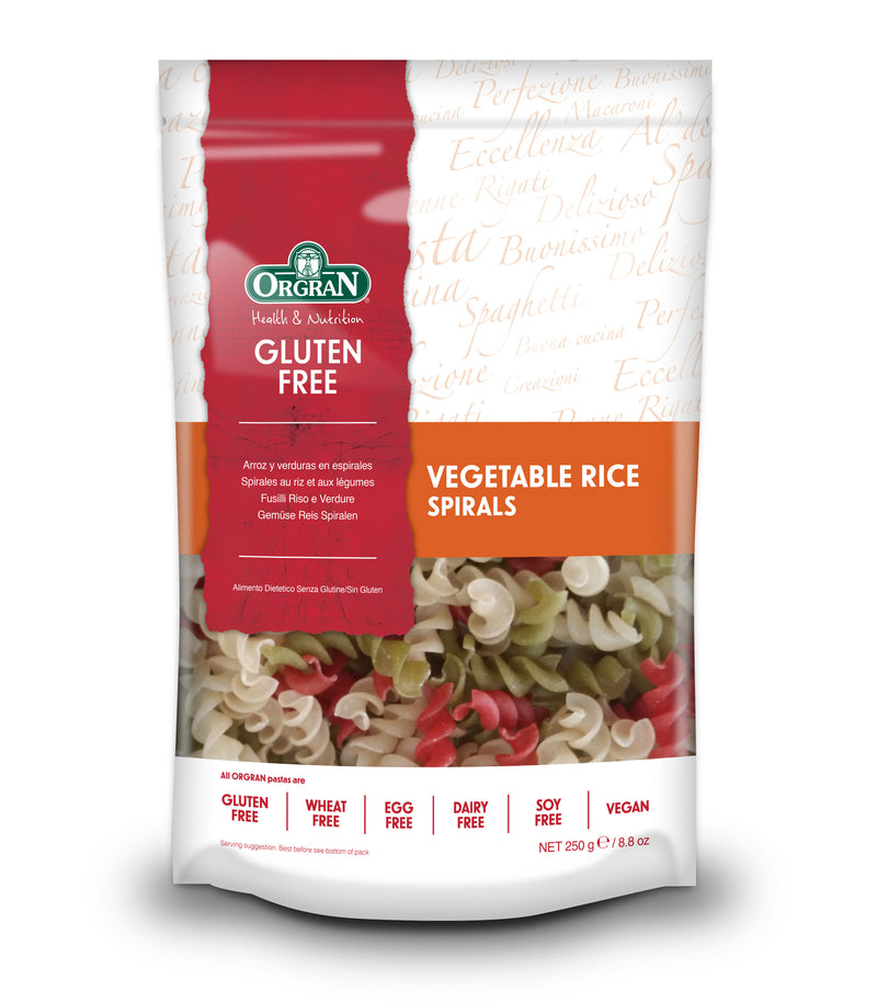 Orgran Vegetable & Rice Pasta Spirals | Gluten Free | 250g