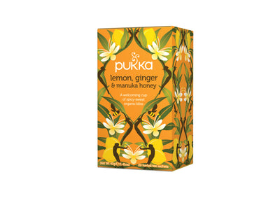 Pukka Pack of 4 x 40g Lemon & Ginger + Manuka