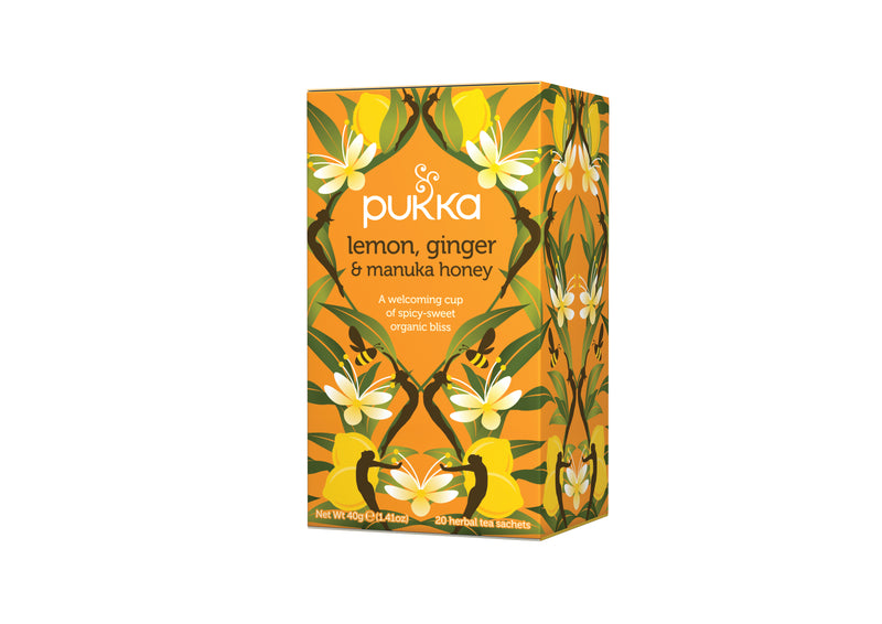 Pukka Pack of 4 x 40g Lemon & Ginger + Manuka