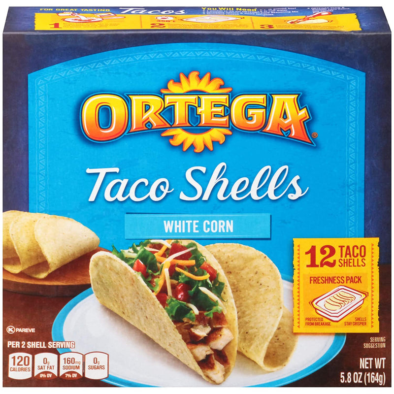 Ortega White Taco Shells 12 Count 164g