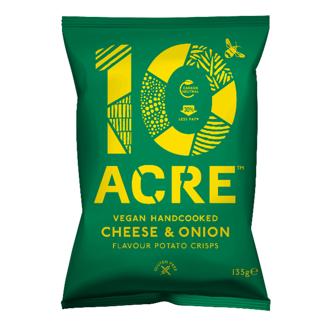 Ten Acre Pack of 10 x 135g LARGE Crisps Cheese & Onion