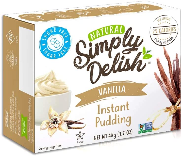 Simply Delish, Natural Sugar Free Pudding, Vanilla Flavour 44g
