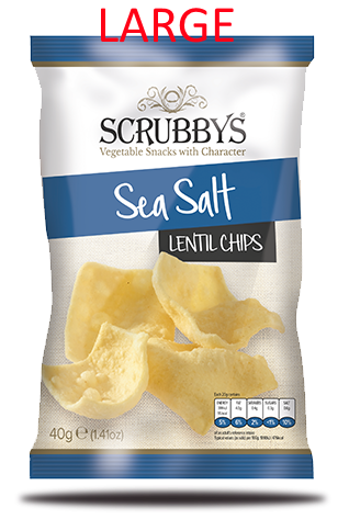 Scrubbys Large Lentil Sea Salt Chips 100g