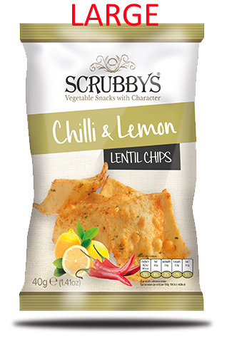 Scrubbys Large Lentil Chilli & Lemon Chips 100g
