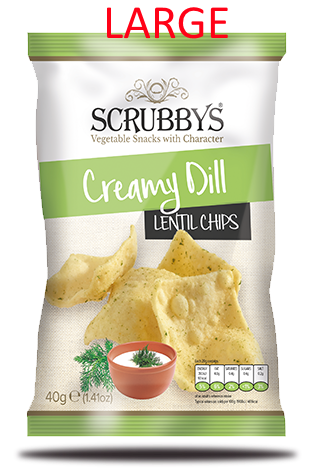 Scrubbys Large Lentil Creamy Dill Chips 110g