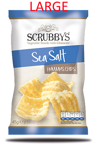 Scrubbys Large Hummus Sea Salt Chips 125g