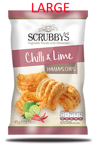 Scrubbys Large Hummus Chilli & Lime Chips 130g