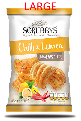 Scrubbys Large Hummus Chilli & Lemon Chips 125g
