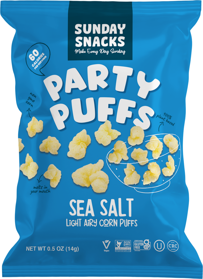 Sunday Snacks Party Puffs Sea Salt SMALL 14g (0.5oz)