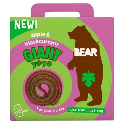 Bear Giant Yoyo Pack of 6 x 5 x 20g MULTIPACKS Apple & Blackcurrant