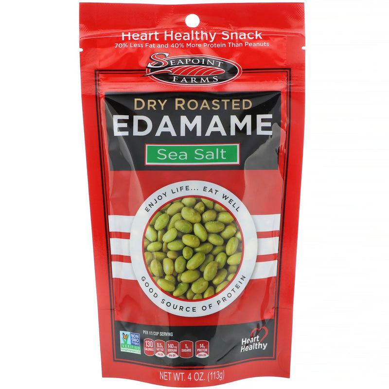Seapoint Pack of 12 x 113g Dry Roasted Edamame - Sea Salt