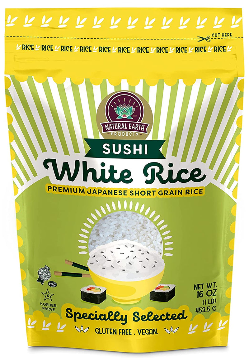 Natural Earth Products Pack of 12 x 454g Sushi White Rice