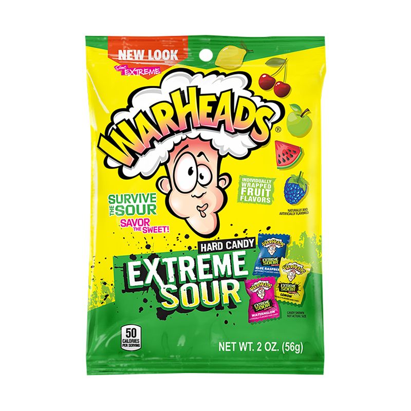 Warheads Extreme Sour Hard Candy Peg Bag NK 56g (2oz)