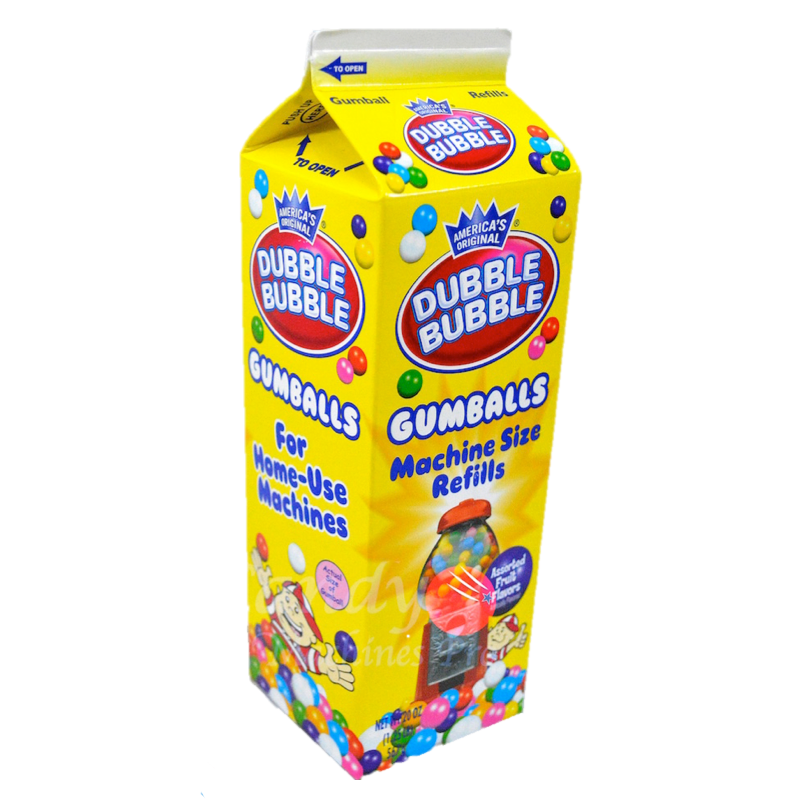 Dubble Bubble Assorted Gumballs Refill Carton 567g (20oz)