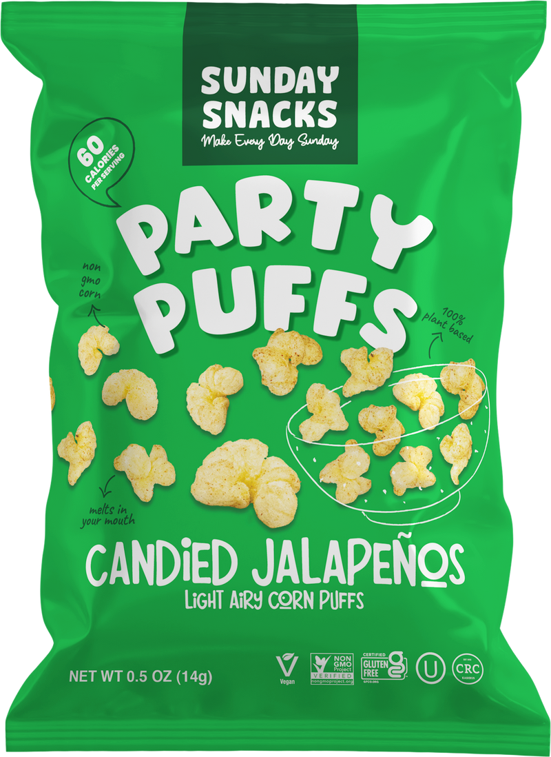 Sunday Snacks Party Puffs Candied Jalapenos SMALL 14g (0.5oz)