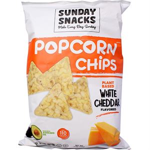 Sunday Snacks Popcorn Chips Vegan White Cheddar 198g (7oz)