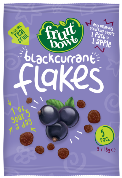 Fruit Bowl Pack of 6 x 5 x 18g MULTIPACK Fruit Flakes Blackcurrant