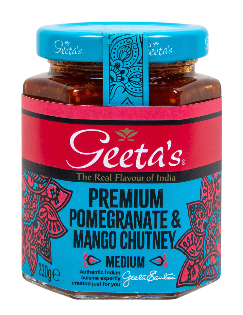 Geetas Pack of 6 x 230g Premium Pomegranate & Mango Chutney