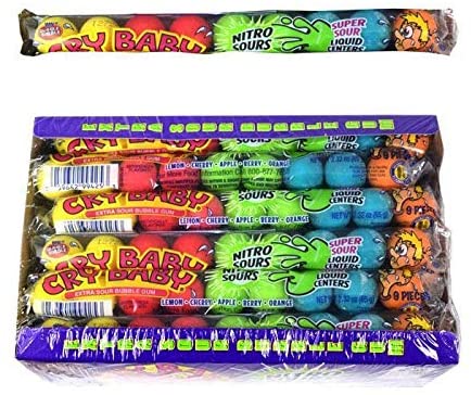 Dubble Bubble Pack of 24 x 7.2g Cry Baby Nitro Sours Gumballs