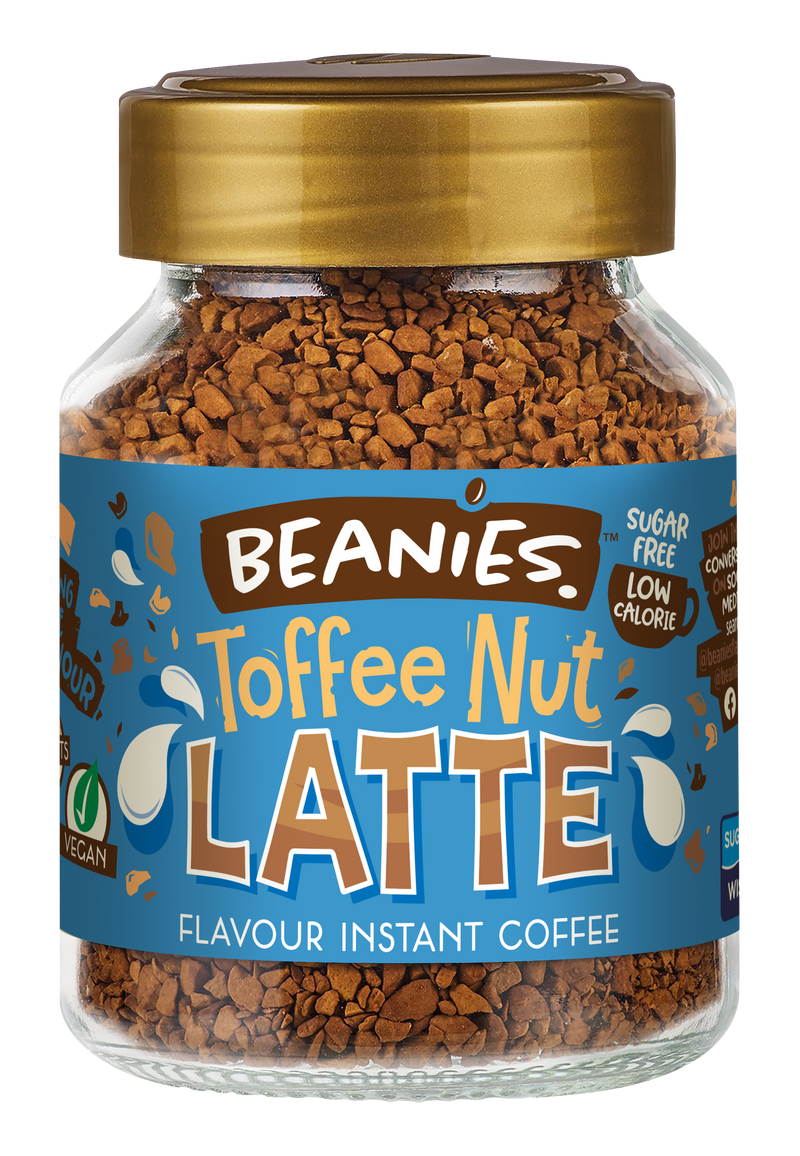Beanies Toffee Nut Latte Flavoured Instant Coffee NK 50g
