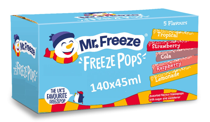 Mr Freeze Ice Pops - Assorted Flavours - 140 pops x 45ml
